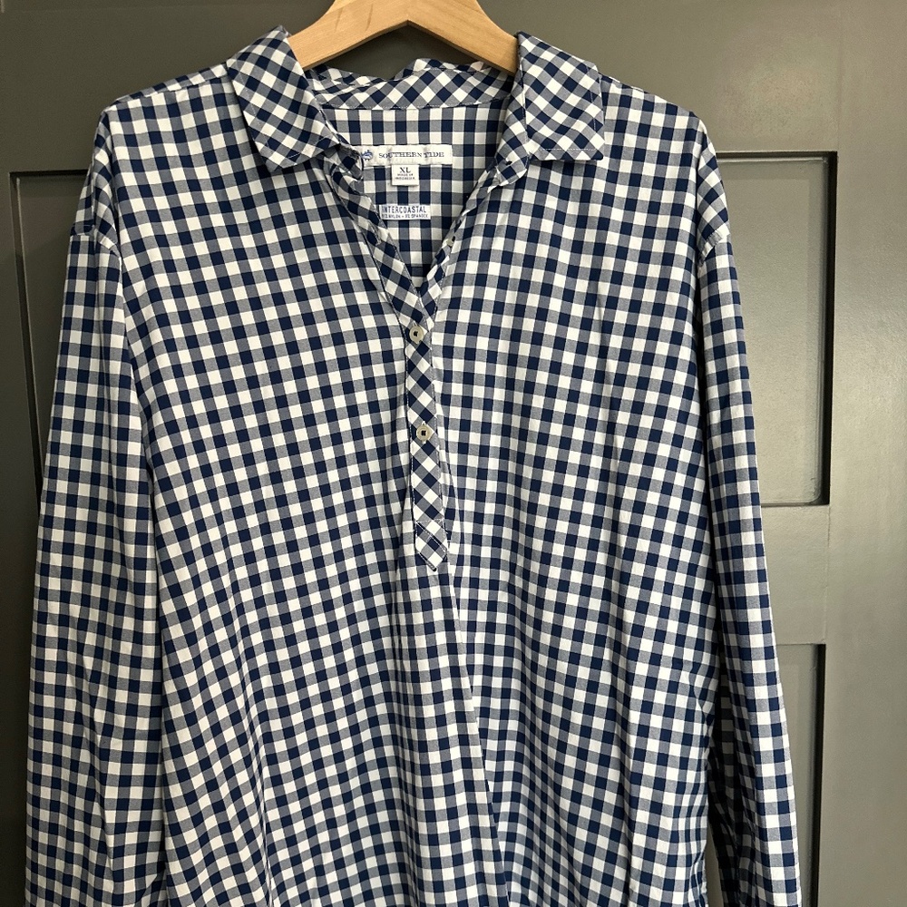 Southern Tide Gingham Performance Shirt (Women's XL)